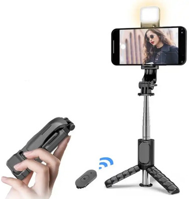 TECH GAMERZ Bluetooth Selfie Stick(Black, Remote Included)