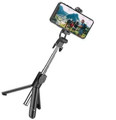 GLATOXI Bluetooth Selfie Stick(Black,silver, Remote Included)