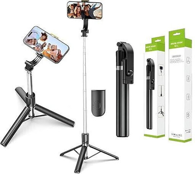 USTINE R1S-L Selfie Stick for mobile phone and Tripod Bluetooth Selfie Stick(Black, Remote Included)