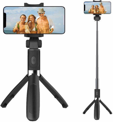 GLATOXI Bluetooth Selfie Stick(Black,silver, Remote Included)