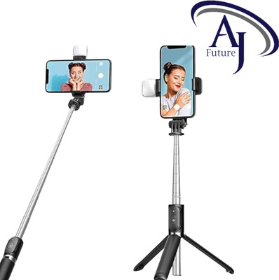 AJFuture Bluetooth Selfie Stick(Black, Remote Included)