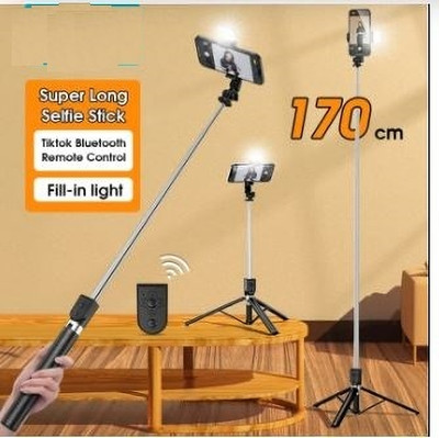 TECHGEAR Selfie Stick Handheld Extendable Anti-clamp Umbrella Tripod 5 feet Bluetooth Selfie Stick(Black, Remote Included)