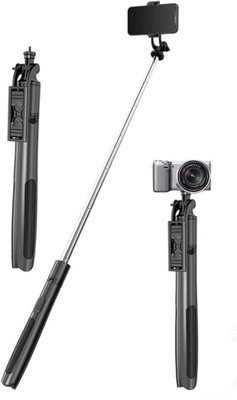 EVAAENTERPRISES L16 Portable Black Selfie Stick Bluetooth Selfie Stick(Black, Remote Included)