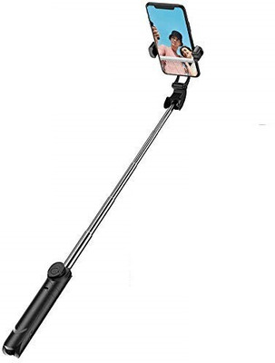 GLATOXI Bluetooth Selfie Stick(Black,silver, Remote Included)