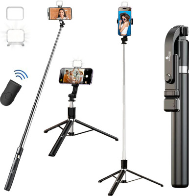 Kratos Selfie stick Bluetooth Selfie Stick(Black, Remote Included)