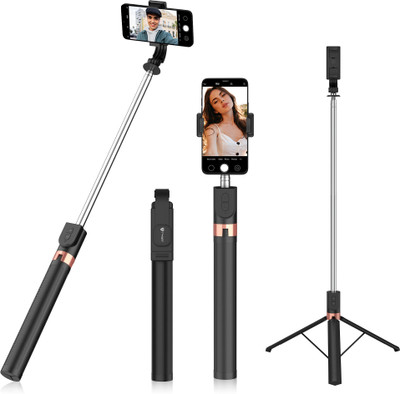 Tygot Bluetooth Selfie Stick(Black, Remote Included)