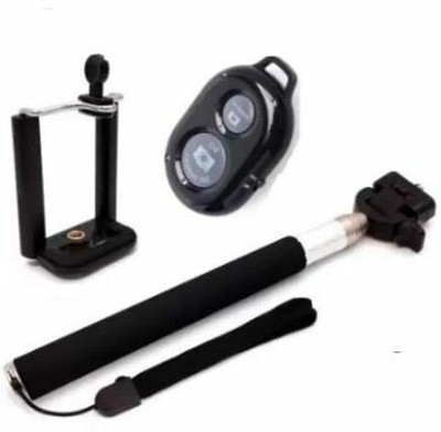 A CONNECT Z Bluetooth Selfie Stick(Multicolor, Remote Included)