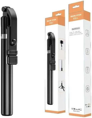 ANDVYA R1S-L Portable Selfie Stick with Mini 3 Legs Tripod Stand with LED Fill Light Bluetooth Selfie Stick(Black, Remote Included)