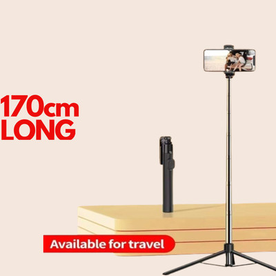 YIXU Super Long Selfie stick 170cm Y17 Selfie Stick Tripod with expandable features Bluetooth Selfie Stick(Black, Remote Included)