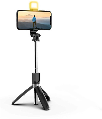 GameSir R1s Bluetooth Selfie Sticks with Remote and Selfie Light, 3-in-1 Multifunctional Tripod Stand Bluetooth Selfie Stick(Black, Remote Included)