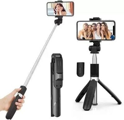Infinite Digital Selfie Stick Tripod,Selfie Stick with Detachable Wireless Remote and Tripod Bluetooth Selfie Stick(Black, Remote Included)