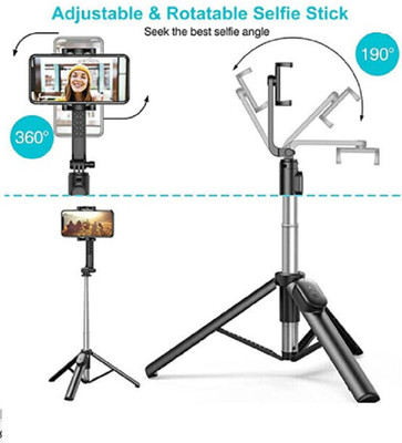 Pharaoh Y17 Wireless Selfie stick and Tripod Bluetooth Selfie Stick(Black, Remote Included)