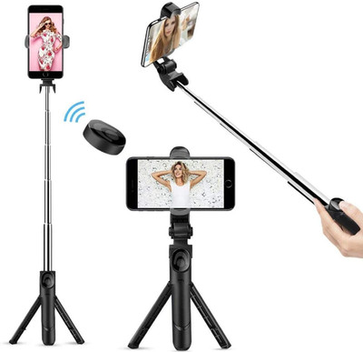 ZmiZc Bluetooth Selfie Stick(Black, Remote Included)