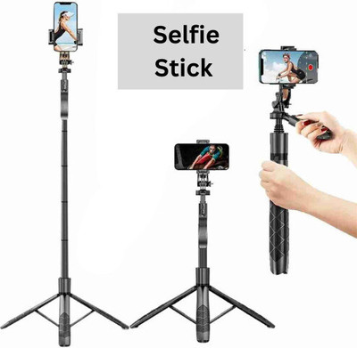 EVAAENTERPRISES Foldable L16 Selfie stick Bluetooth Selfie Stick(Black, Remote Included)
