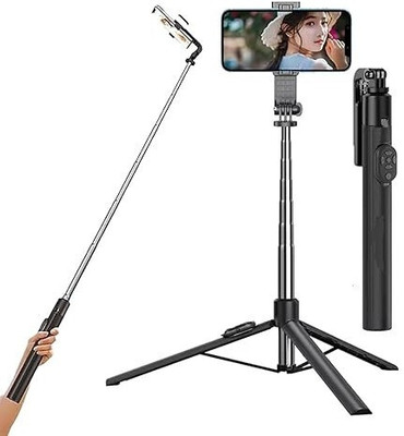 Sconzi Y17 (170 Cm) Long Selfie stick with Detachable Bluetooth Remote Bluetooth Selfie Stick(Black, Remote Included)