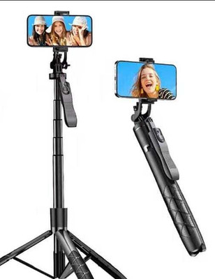 EVAAENTERPRISES L16 Portable Selfie Stick in Black Color Bluetooth Selfie Stick(Black, Remote Included)