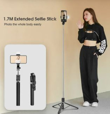 TECHGEAR Bluetooth Selfie Stick(Black, Remote Included)