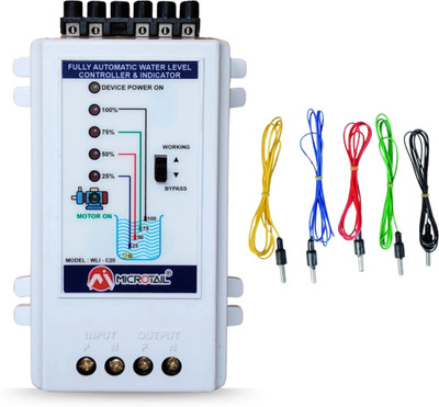 MICROTAIL Automatic Water Level Controller, 4 Level Indicator, 5 Sensors, 20A Capacity Wired Sensor Security System
