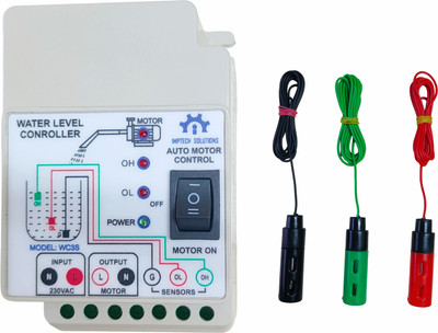 IMPTECH SOLUTIONS Water level controller WC3S , 3 SS Sensor with Single phase motor control Wired Sensor Security System