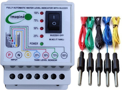 Imagine Technologies IT74WLI Fully Automatic Water Level Indicator with Alarm on Tank Full with 5 Sensors Wired Sensor Security System