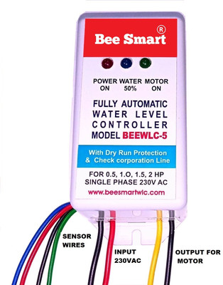 BeeSmart Fully Automatic water Level Controller ,With Dry Run Protection, Model BEEWLC-5 Wired Sensor Security System