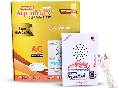 SSM AquaMax Water Tank Overflow Alarm Metal Body AC Alarm With 15 Meter Wire And Sensor Wired Sensor Security System
