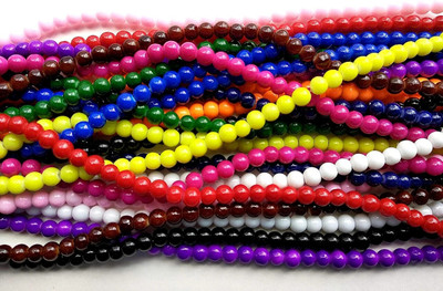 MiiArt Beads for Jewelry Making Material(Size-4 mm)(Material-Plastic)in 1 Pack 50 gm multi color Beads(50 g)