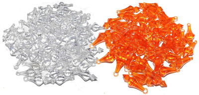 PUSHPA CREATION White,orange Beads(200 g)