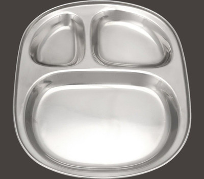 Dynore Steel Serving set Plate silver pack of 1 New 42 Plate Serving Set(Pack of 1)