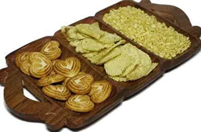 mtiban Wooden Dry Fruit Tray/Serving Tray/Multipurpose Tray/ Snacks Tray Home & Office Tray Serving Set(Pack of 1)