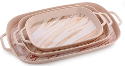 Ganesh Cherish Tray Tray Serving Set(Pack of 3)