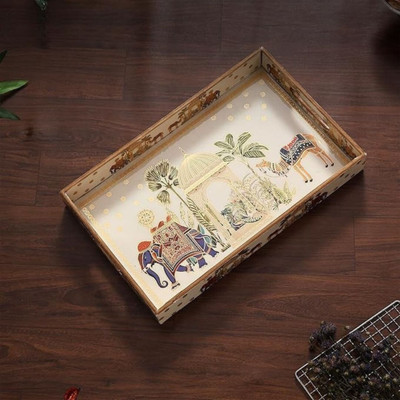 TAH Royal Camel Tray Plate Serving Set(Pack of 1)