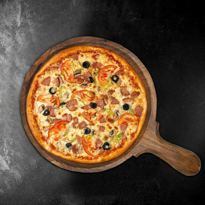 iqrahandicrafts Forever Worthy Wooden 8 Inch Racket Round Pizza Plate with Handle Plate Serving Set(Pack of 1)