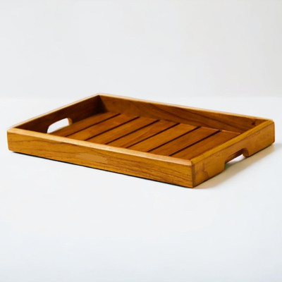 RAGIBDECOR HOME Wooden Brown Round Trays for Serving Tray Serving Set(Pack of 1)