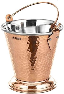 Alluring Homz Alluring Homz Copper Steel Bucket/Balti for Serving Food-12x11cm(500 ml)1Piece Gravy Bucket Serving Set(Pack of 1)