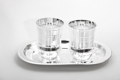 Ojas Silver Plated Glass Tray Serving Set And In Trends For Gifting Purpose Glass, Tray Serving Set(Pack of 3)