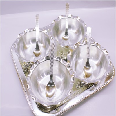 Ojas TRAY/4BOWL-TB58 Tray, Spoon, Bowl Serving Set(Pack of 9)