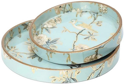 TAH Aqua Gold Bird Tray Serving Set(Pack of 2)