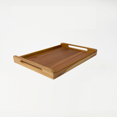 WoodenGems EcoServe Teakwood Serving Tray -Small|Premium Serving Tray for Kitchen & Dining Tray Serving Set(Pack of 1)