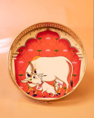Moosa creations PICHWAI TRAY Tray Serving Set(Pack of 1)