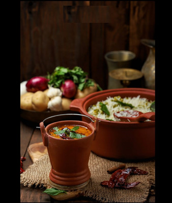the handicraftian Terracotta Serving Bucket Small Gravy Bucket Serving Set(Pack of 1)