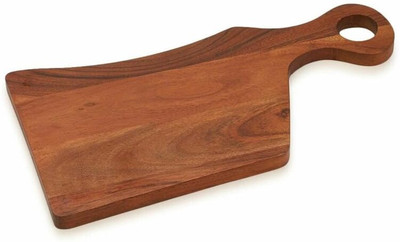 AURKA 14 x 6.5 Inch Handcrafted Brown Acacia Rectangular Wooden Serving Platter Tray Serving Set(Pack of 1)
