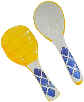 Your Local Store Ceramic Serving One Spatula / Long Handed Serving One Spoon / Server Set Of 2 Ladle, Spoon Serving Set(Pack of 2)