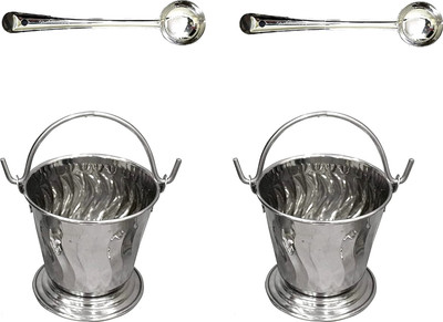 Dynore Serving Bucket With Spoodle Classis Serving Set- Set of 4 Gravy Bucket, Ladle Serving Set(Pack of 4)