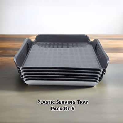 Inpro Plastic Small Serving Tray-Perfect For Small Parties, Picnics-Unbreakable Tray(Pack of 6)