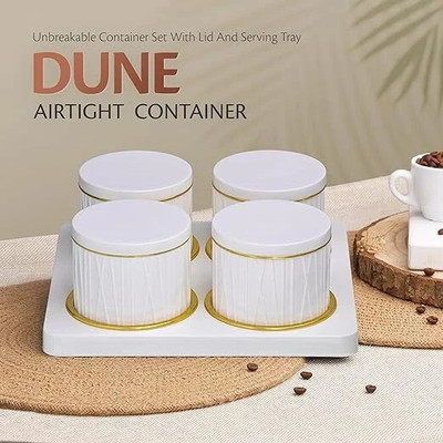 Selvel SELVEL Dune Airtight Dry Fruit Container Tray Set - 4 Pieces (450ml) - Container Serving Set(Pack of 1)
