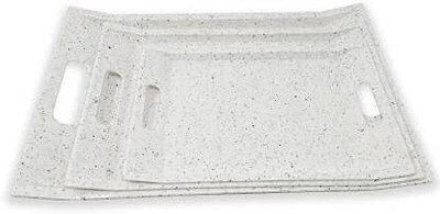 VGmax Fine Melamine Serving Tray, Set of 3 Villori Series Tray Serving Set(Pack of 3)