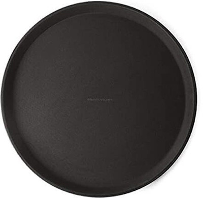 Kriti Traders Plastic Rubber Lined Bar Non-Slip Round Tray | 16 Inch Bar Tray Serving Set(Pack of 1)