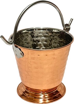 Dynore Copper Hammered Plated Serving Bucket/Balti For Serveware Gravy Bucket Serving Set(Pack of 1)