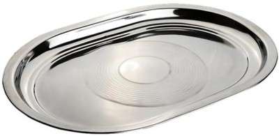 Dynore Stainless Steel Deep Inside Rectangle Shape Serving Tray For Serving Purpose Tray